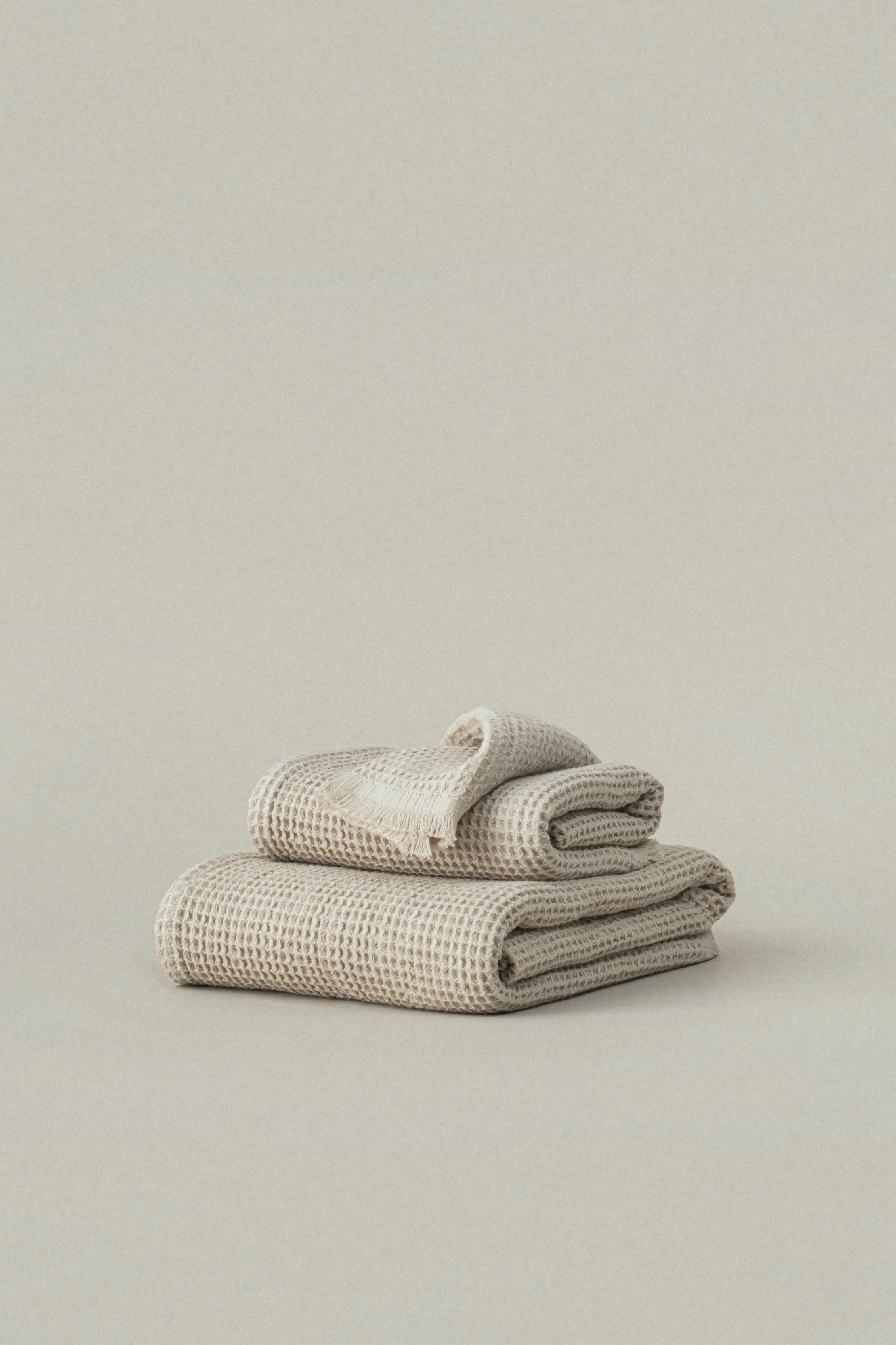 Warm Oatmeal Everyday Waffle Towels - warm oatmeal
