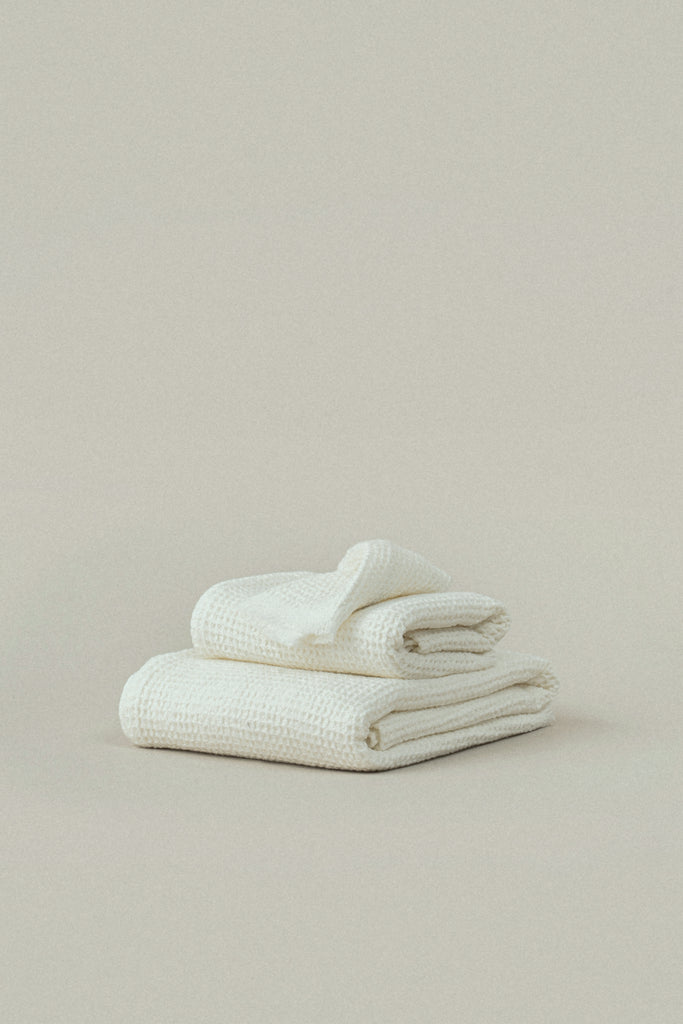 Soft White Everyday Waffle Towels - Soft White Everyday Waffle Towels