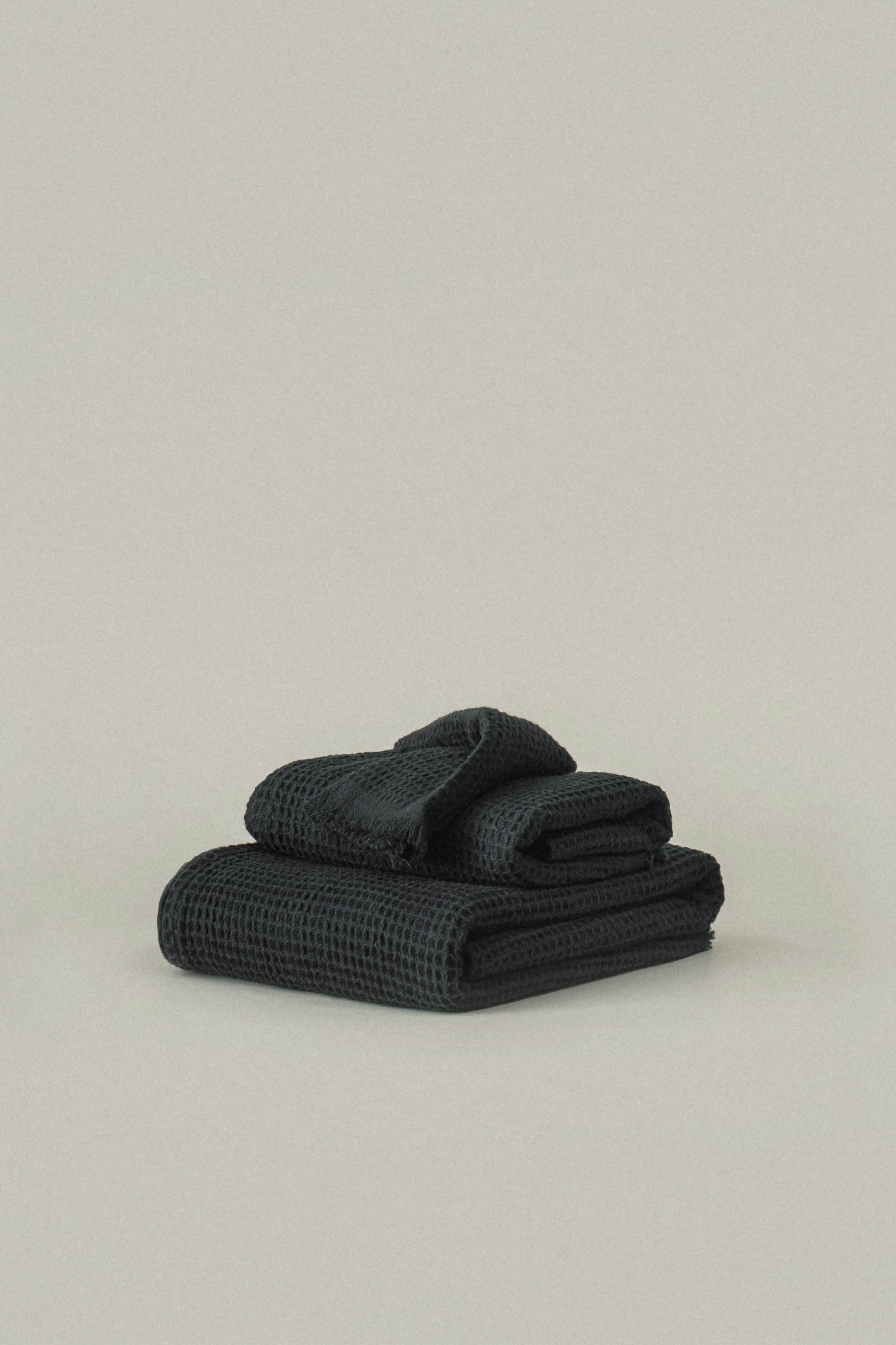 Ink Black Everyday Waffle Towels - ink black