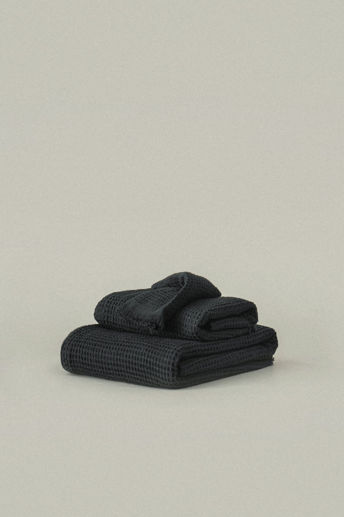 Ink Black Everyday Waffle Towels - ink black