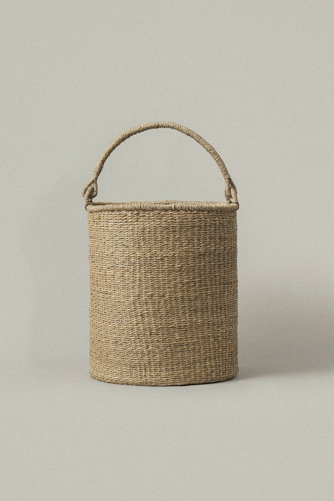 Satna Tall Seagrass Bucket Basket - Satna Tall Seagrass Bucket Basket