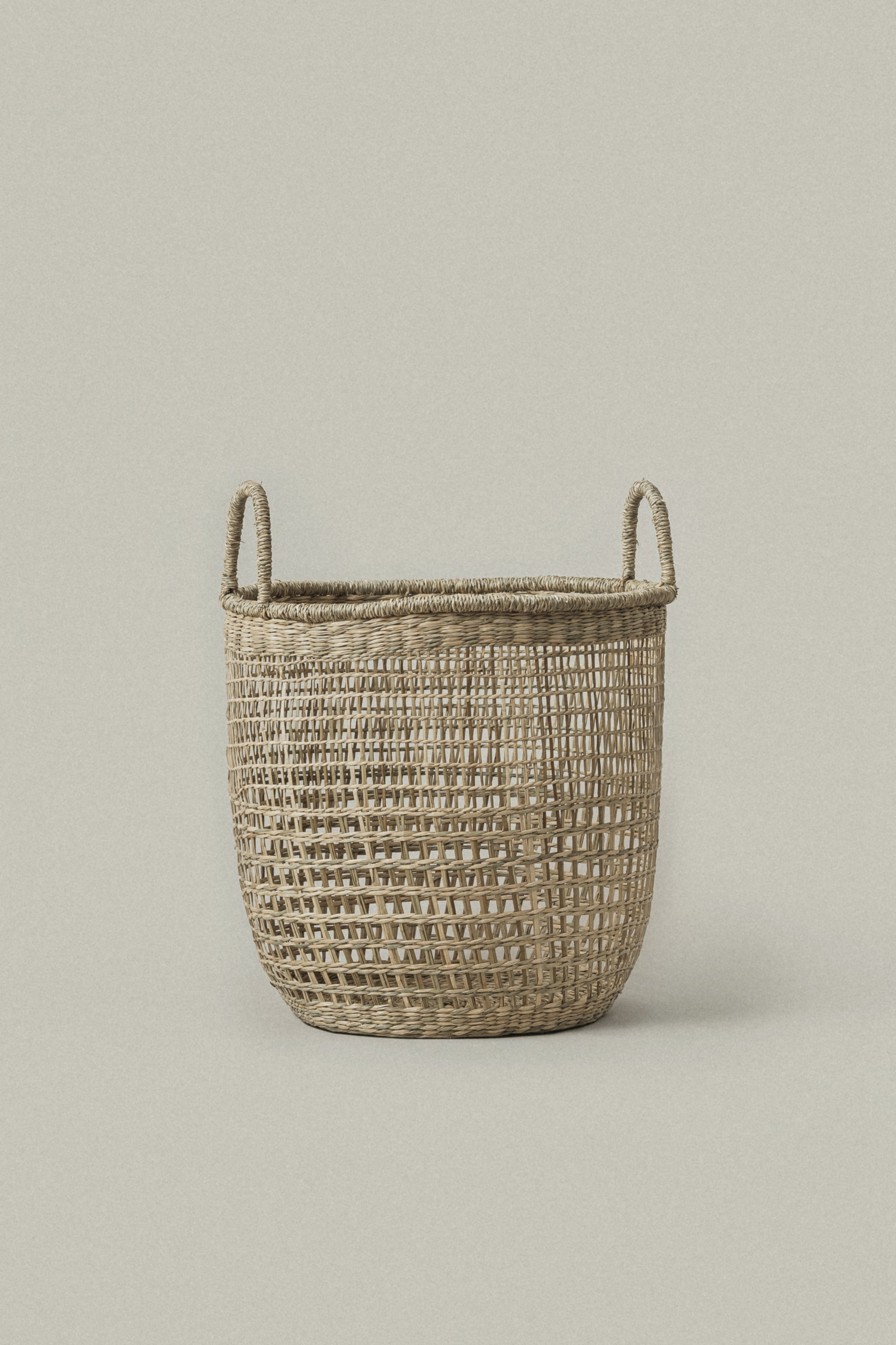 Salema Round Seagrass Basket with Handles - Salema Round Seagrass Basket with Handles