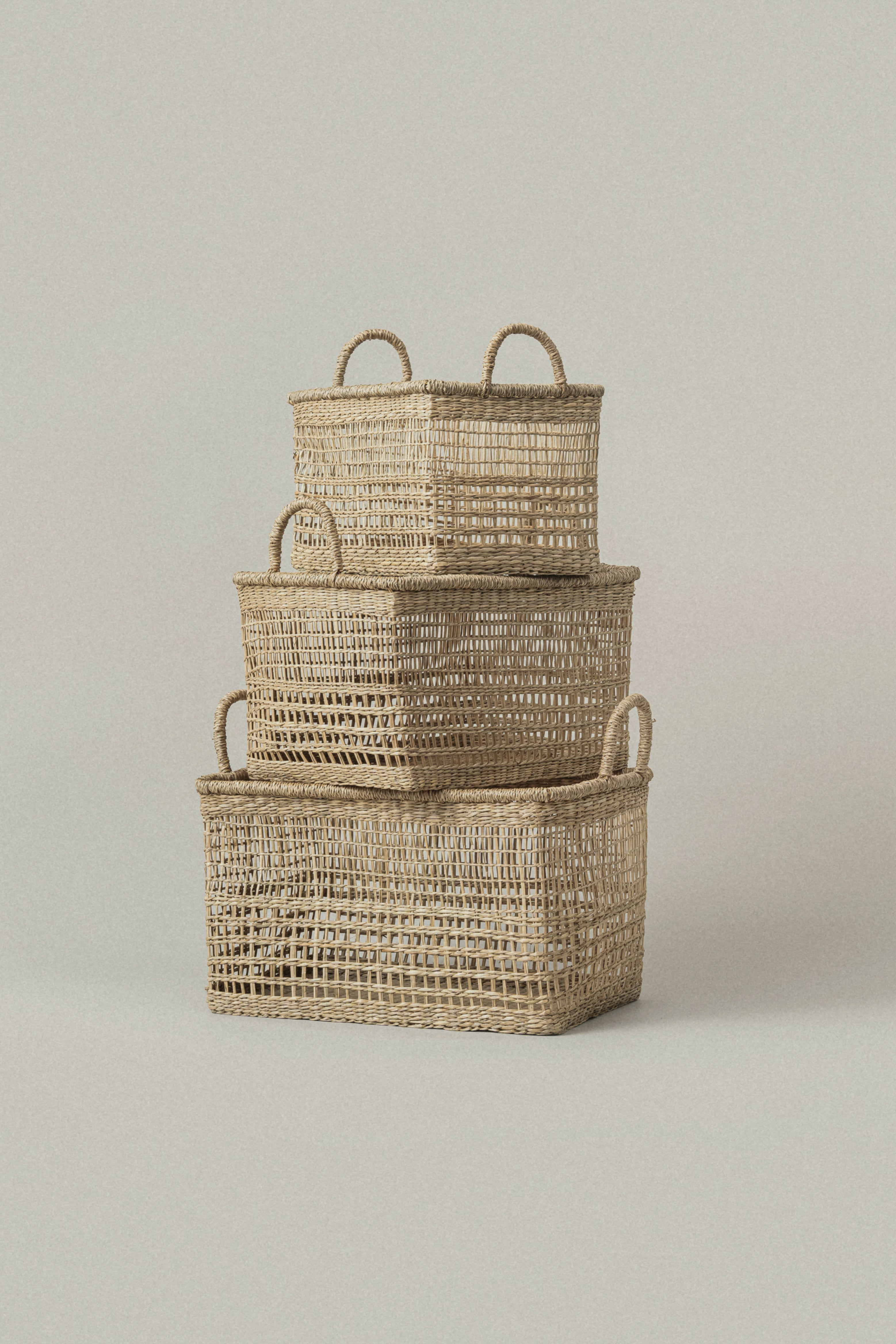Salema Rectangular Seagrass Basket with Handles - Salema Rectangular Seagrass Basket with Handles