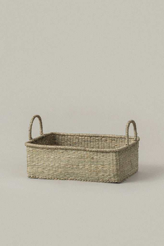 Large Lima Rectangular Seagrass Basket with Handles - Large Lima Rectangular Seagrass Basket with Handles
