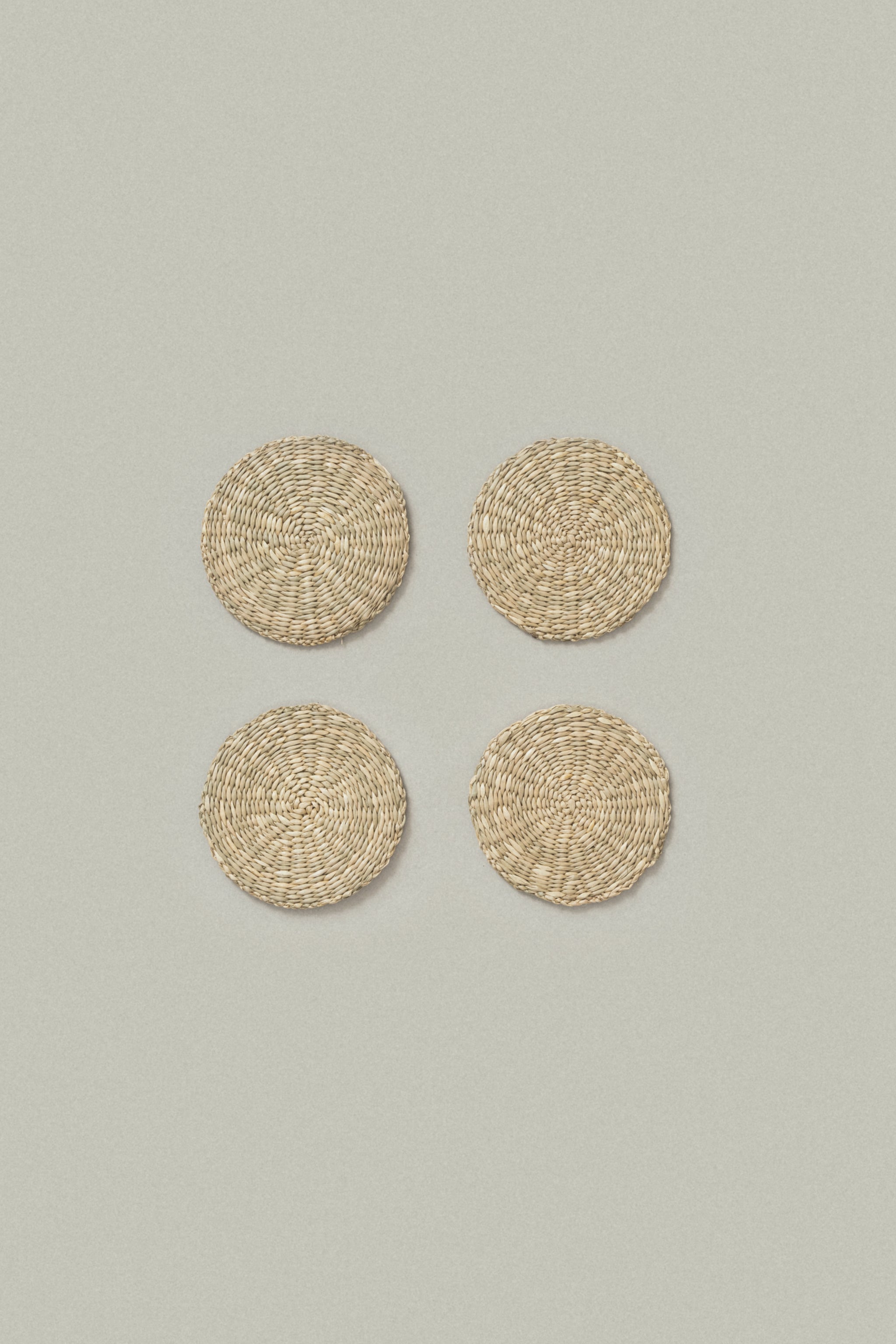 Raya Woven Seagrass Coasters (Set of 4) - Raya Woven Seagrass Coasters (Set of 4)