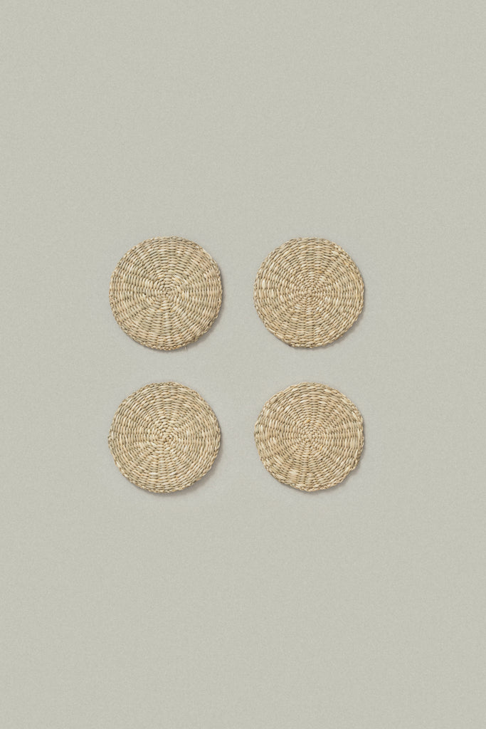 Raya Woven Seagrass Coasters (Set of 4) - Raya Woven Seagrass Coasters (Set of 4)