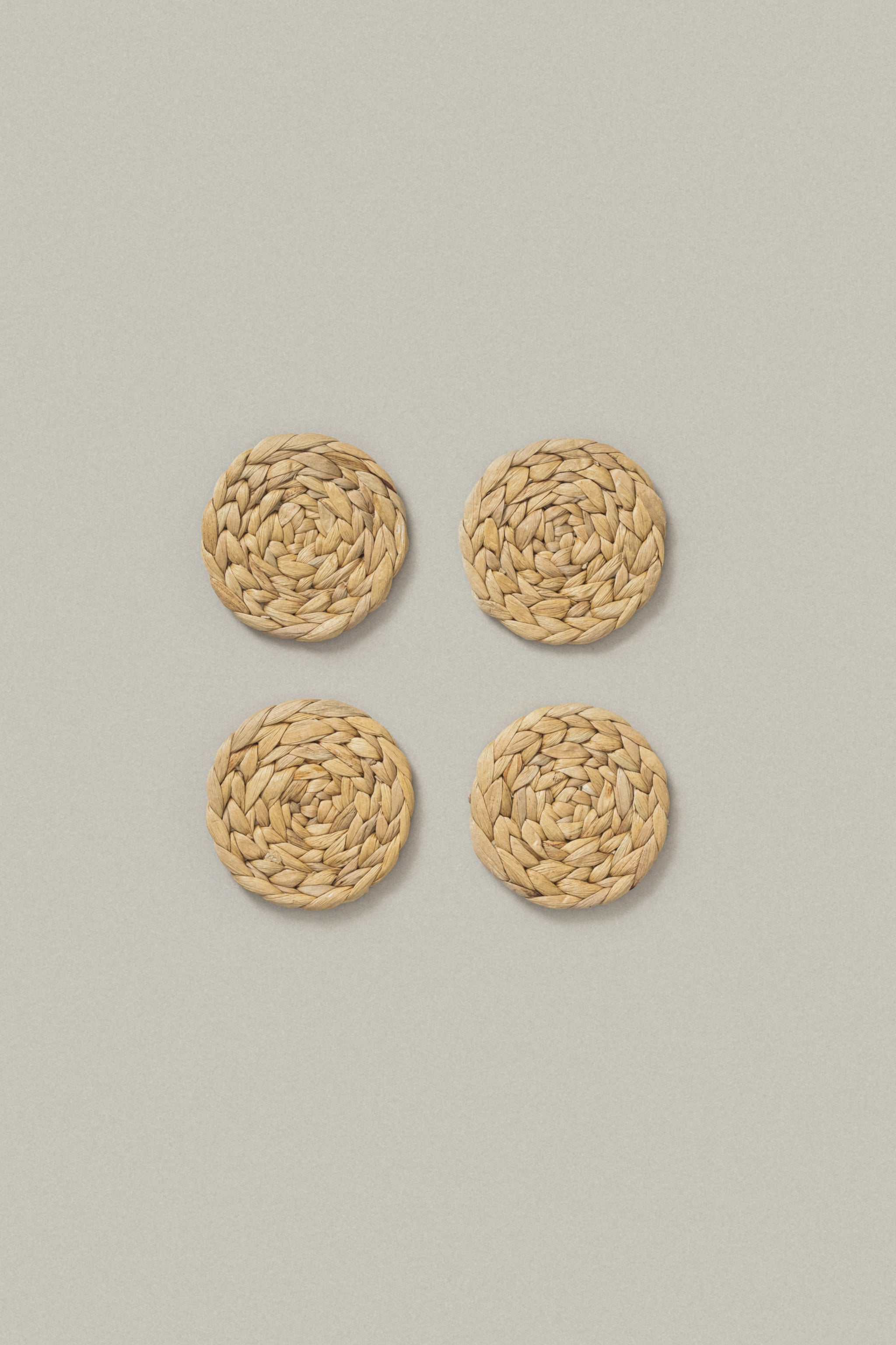 Dokmai Woven Water Hyacinth Coasters (Set of 4) - Dokmai Woven Water Hyacinth Coasters (Set of 4)