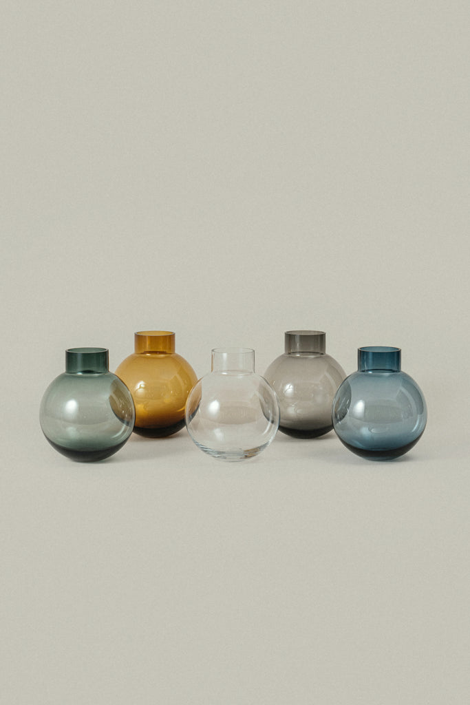 Ball Glass Vase - dark amber
