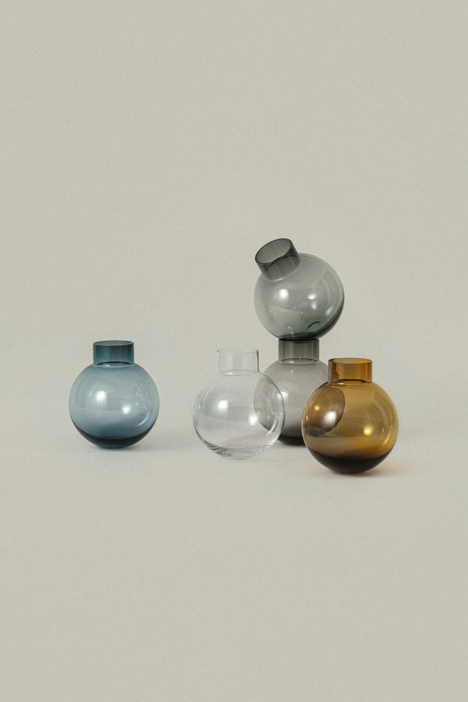 Ball Glass Vase - marine blue
