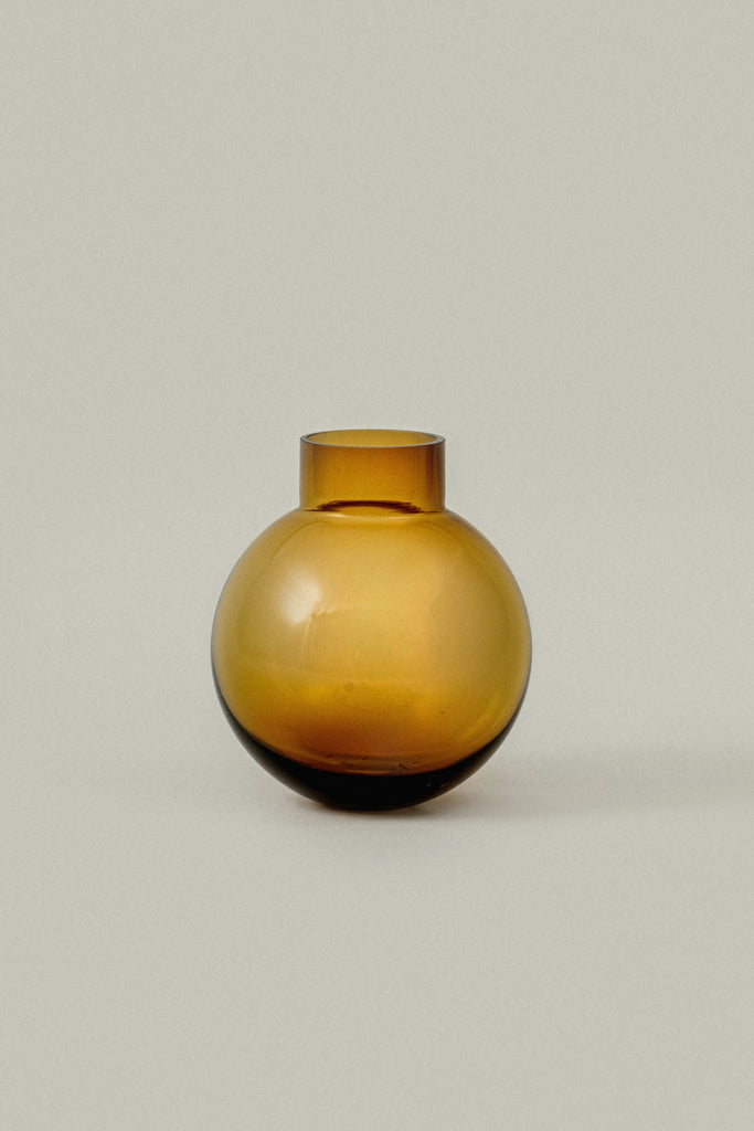 Ball Glass Vase - dark amber
