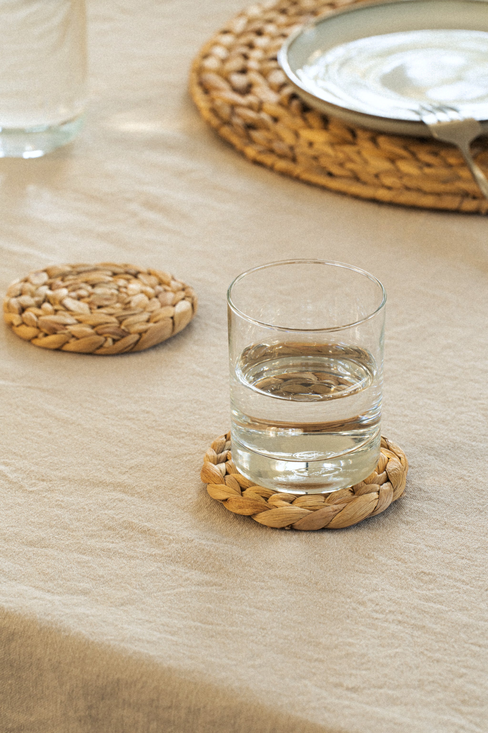 Dokmai Woven Water Hyacinth Coasters (Set of 4) - featured