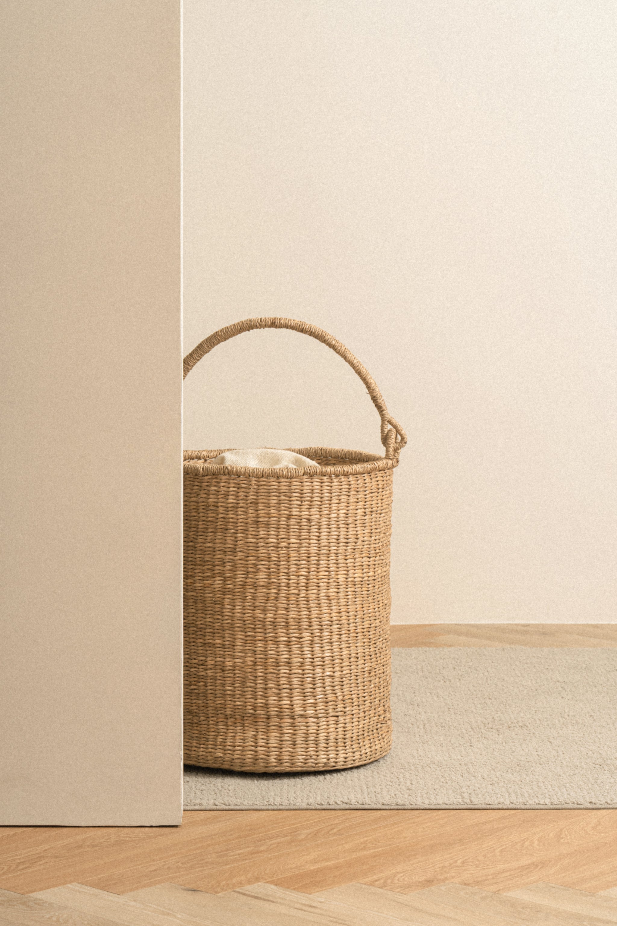 Satna Tall Seagrass Bucket Basket - Satna Tall Seagrass Bucket Basket