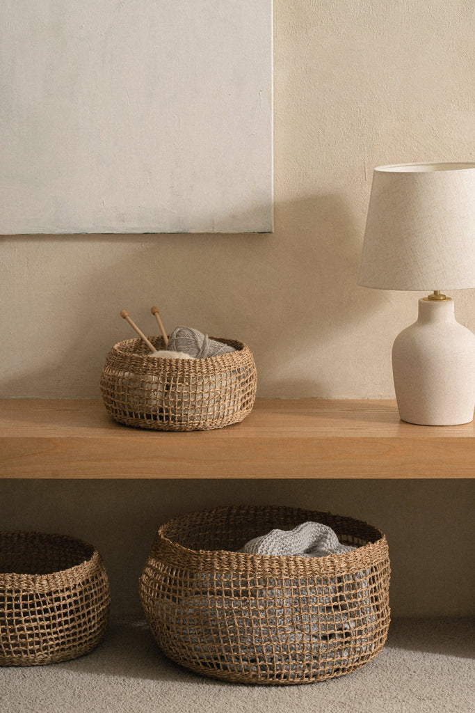 Large Siwa Round Seagrass Basket - Large Siwa Round Seagrass Basket