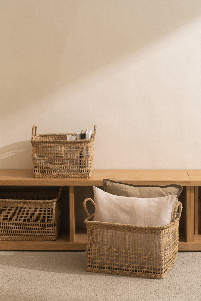 Salema Rectangular Seagrass Basket with Handles - featured