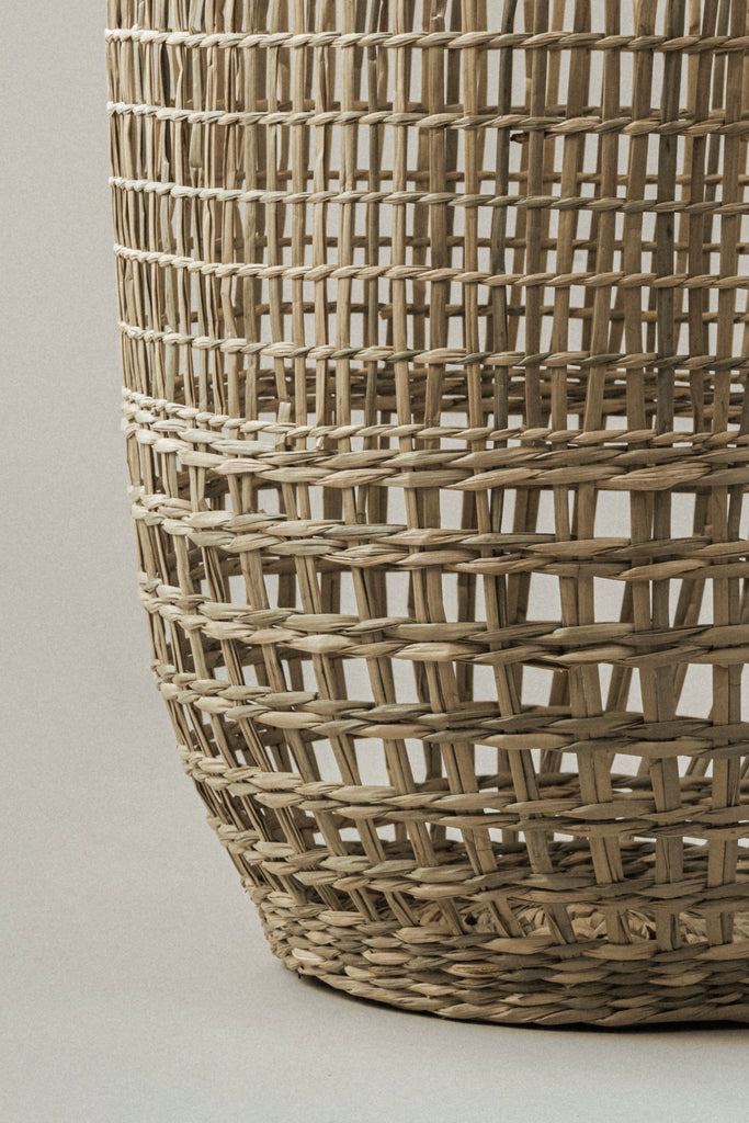 Small Salema Round Seagrass Basket with Handles - Small Salema Round Seagrass Basket with Handles
