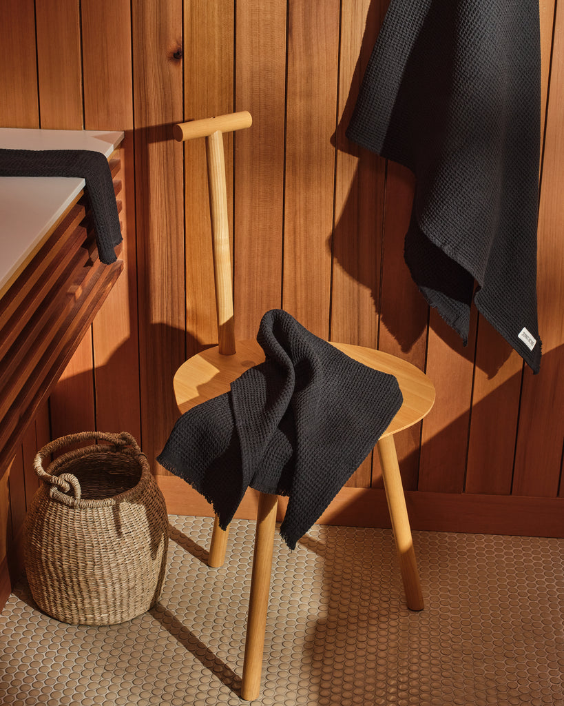 Ink Black Everyday Waffle Towels Set - Ink Black Everyday Waffle Towels Set