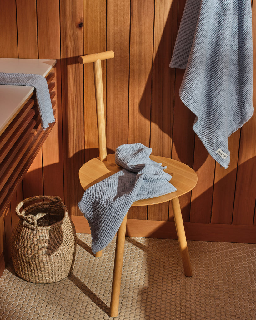 Dusk Blue Everyday Waffle Towels Set - Dusk Blue Everyday Waffle Towels Set