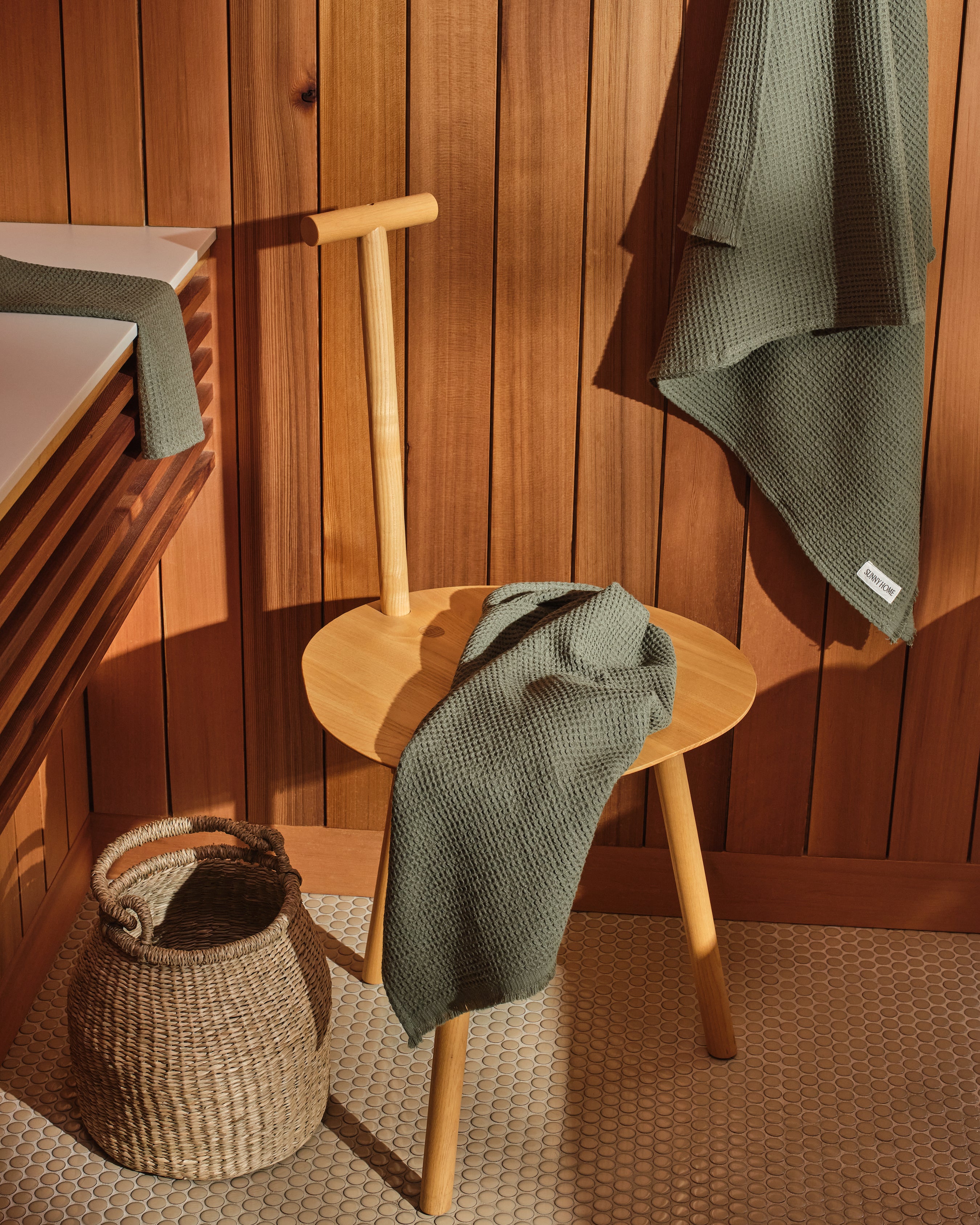 Olive Green Everyday Waffle Towels - Olive Green Everyday Waffle Towels